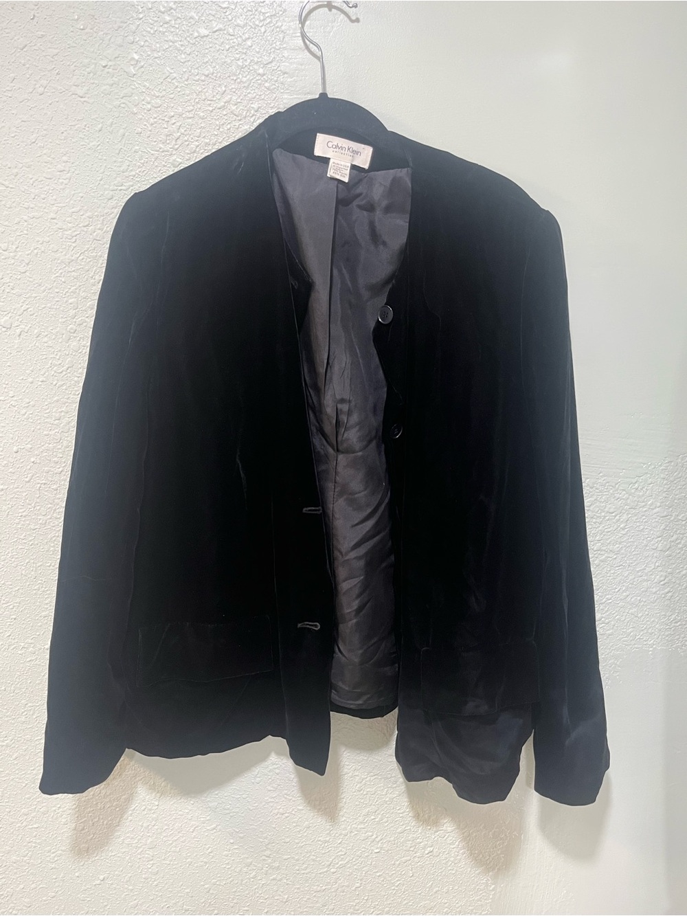 Calvin Klein Men's Black Velvet Pea Coat